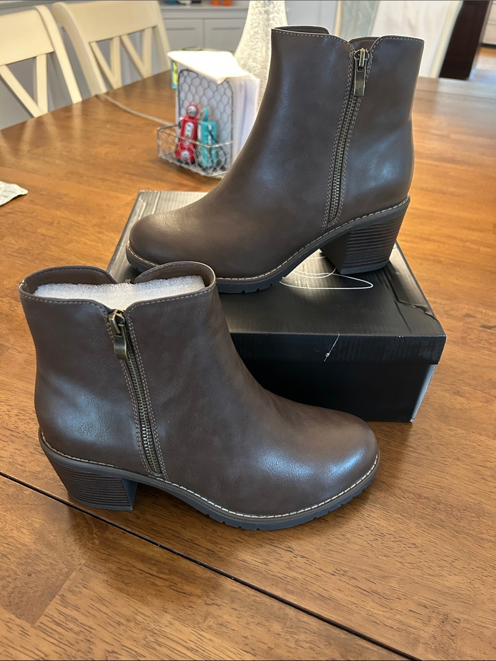 Women's Brown Side-Zip Ankle Booties